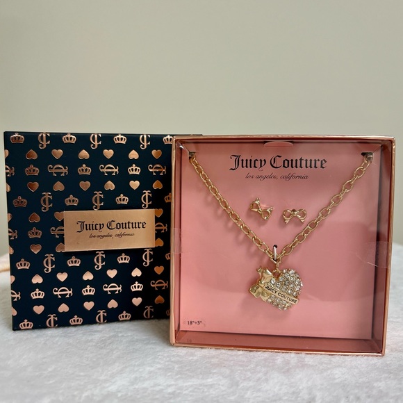 Juicy Couture Gold Heart Necklace Set - Picture 1 of 2
